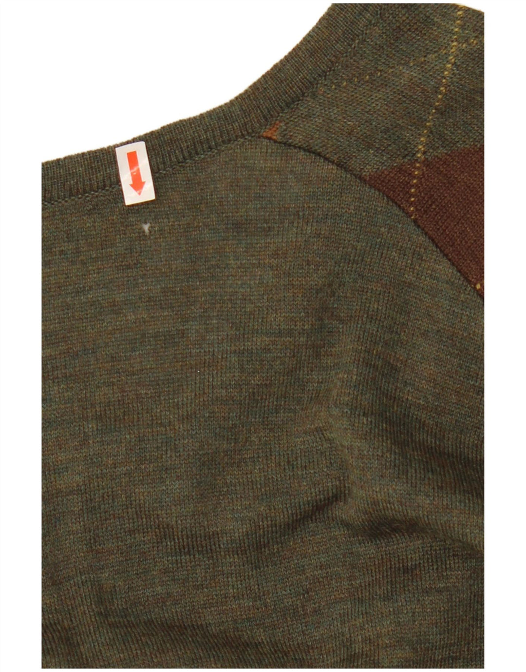 Maglione da uomo con scollo a V NOVELLI IT 52 Large Khaki Argyle/Diamond Wool