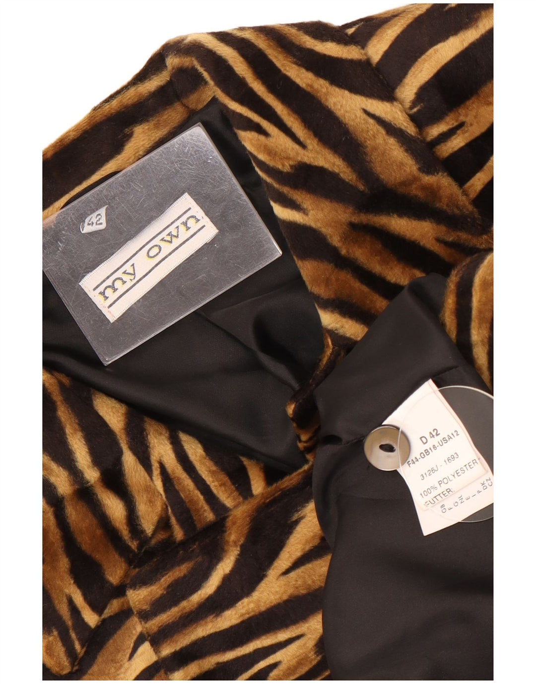 Giacca blazer a 4 bottoni da donna My Own EU 42 grande stampa animalier marrone