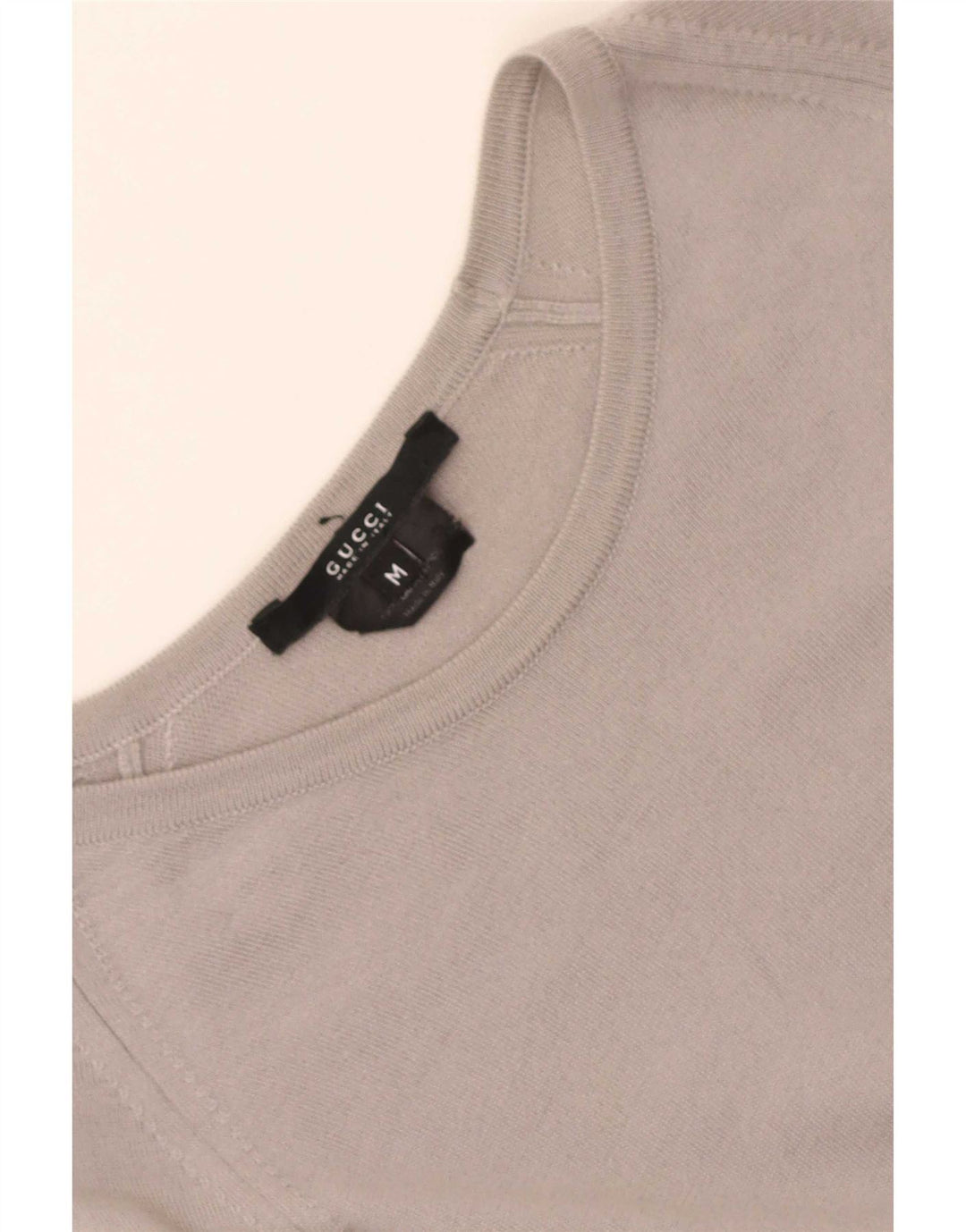Maglione maglione con scollo a barca da donna Gucci UK 12 Lana grigio medio