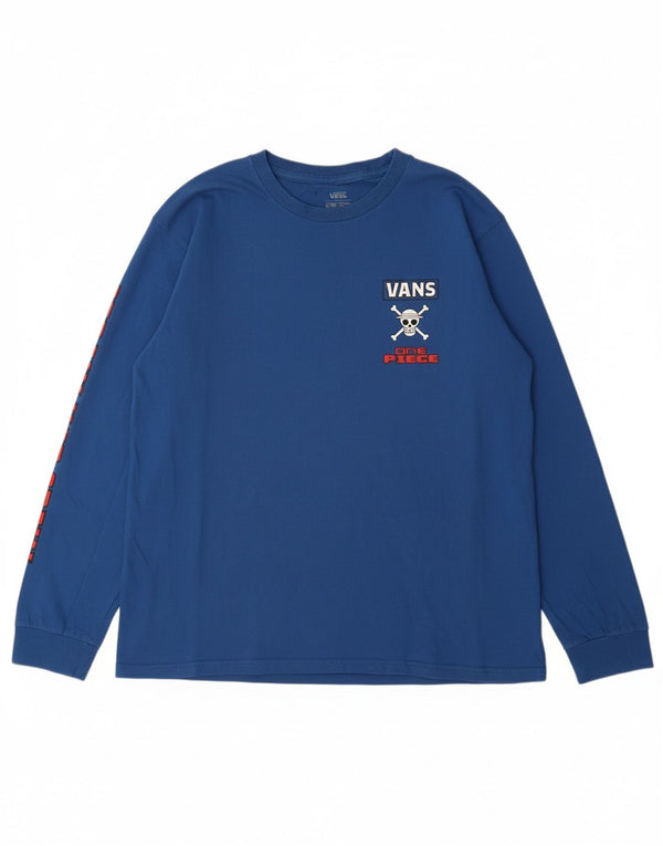 VANS Ragazzi Cappello di Paglia Crew Graphic Top Manica Lunga 14-15 Anni XL Blu