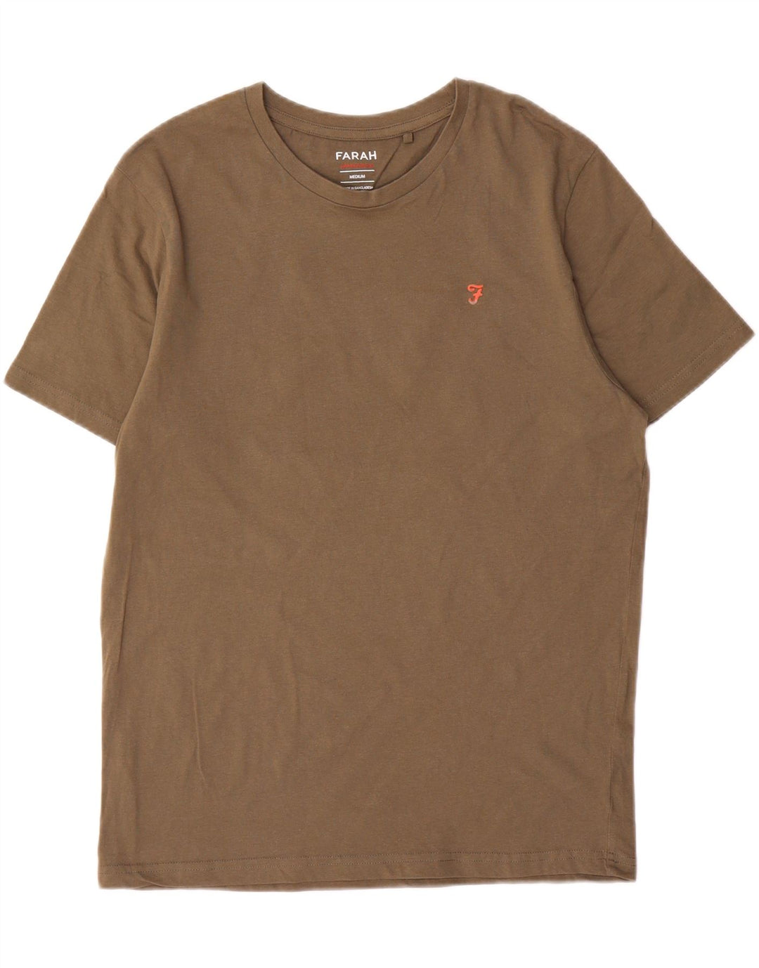T-shirt da uomo Farah Top in cotone kaki medio