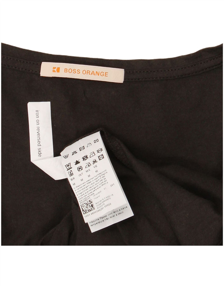 T-shirt grafica da donna HUGO BOSS Top UK 12 cotone marrone medio