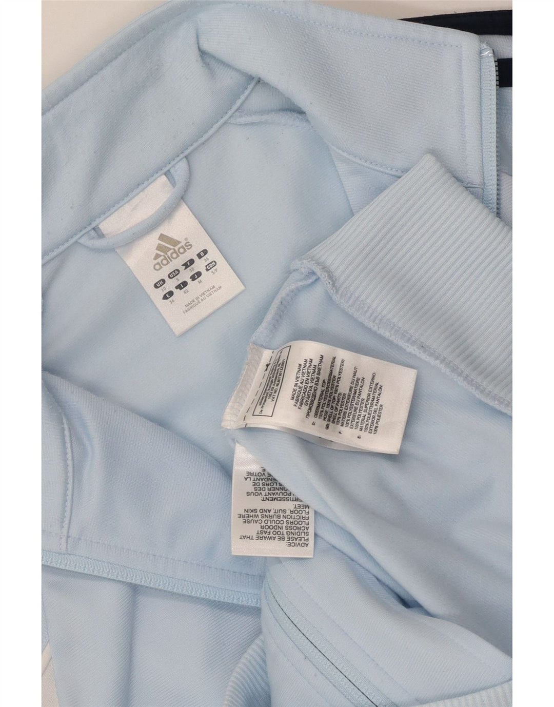 Giacca da tuta da donna Adidas UK 10 Small Blu Poliestere