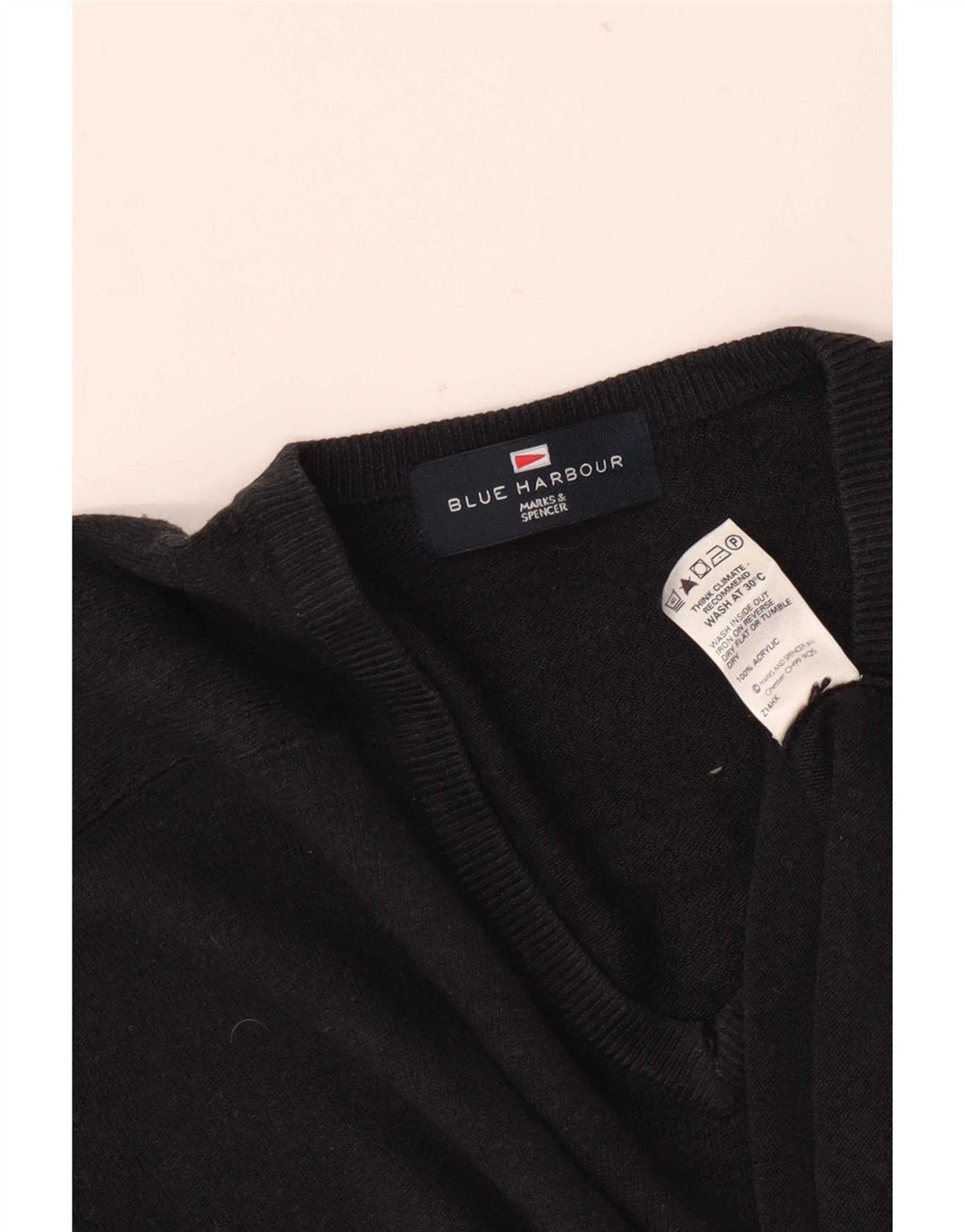 Maglione da uomo con scollo a V Marks & Spencer medio blu navy in acrilico