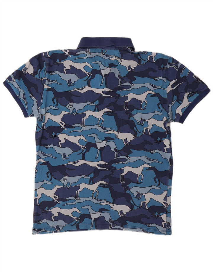 Polo Uomo TRUSSARDI Blu Medio Stampa Animalier