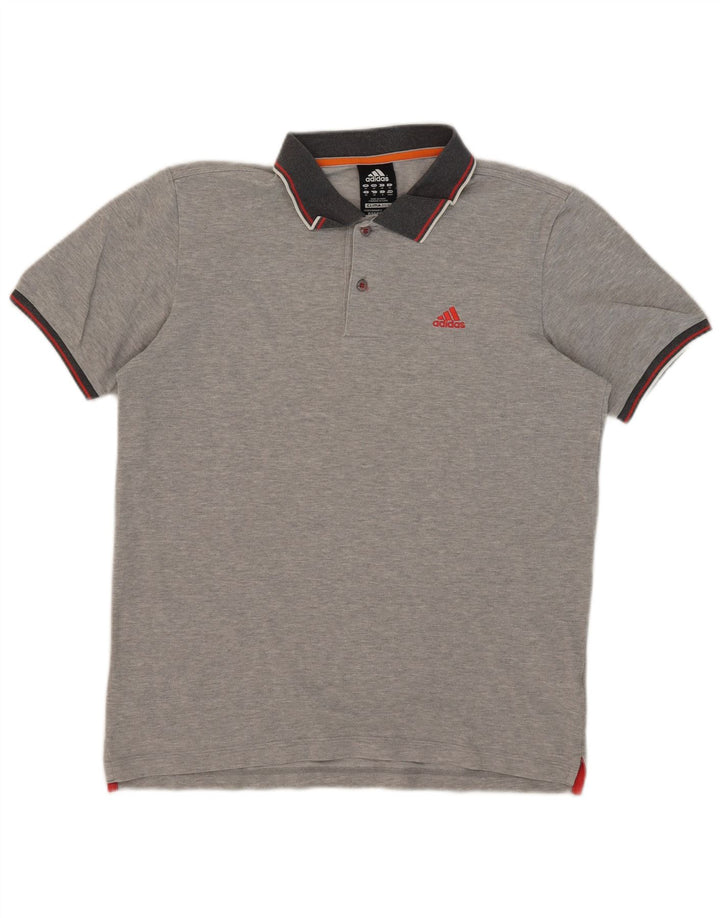 Polo Adidas Clima 365 da uomo in cotone grigio medio