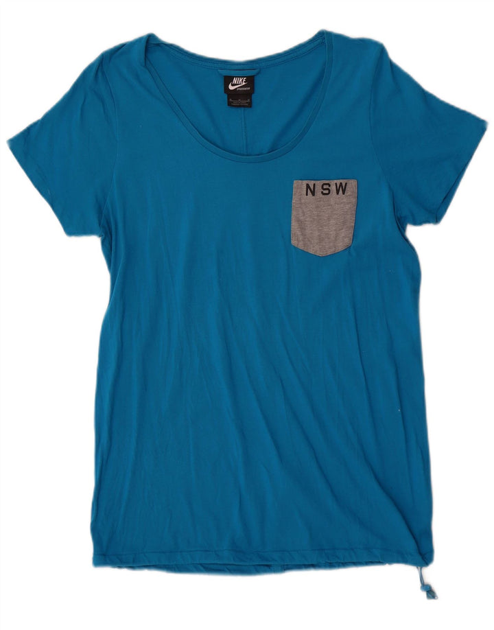 T-shirt da donna Nike Top UK 14 cotone blu medio