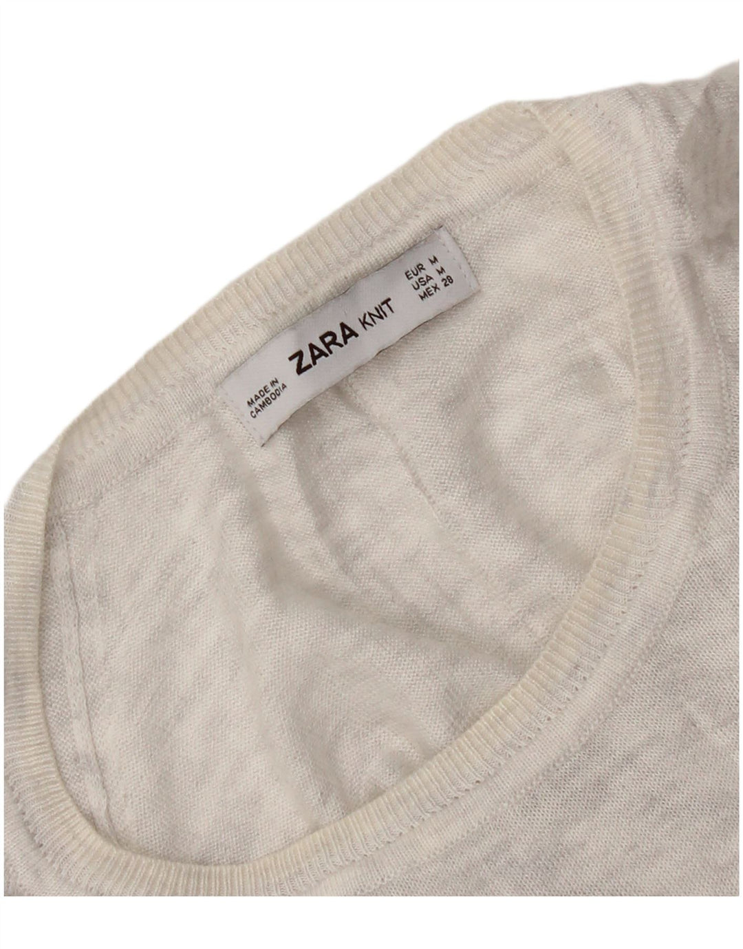 Maglione maglione con scollo a barca da donna Zara UK 14 Grigio medio