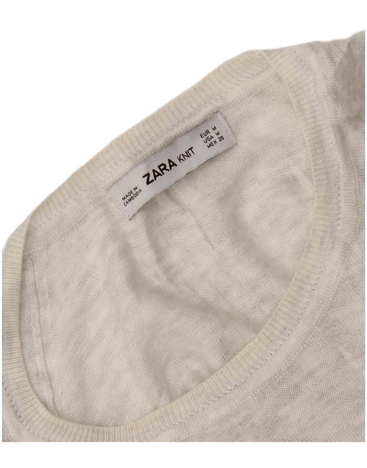 Maglione maglione con scollo a barca da donna Zara UK 14 Grigio medio