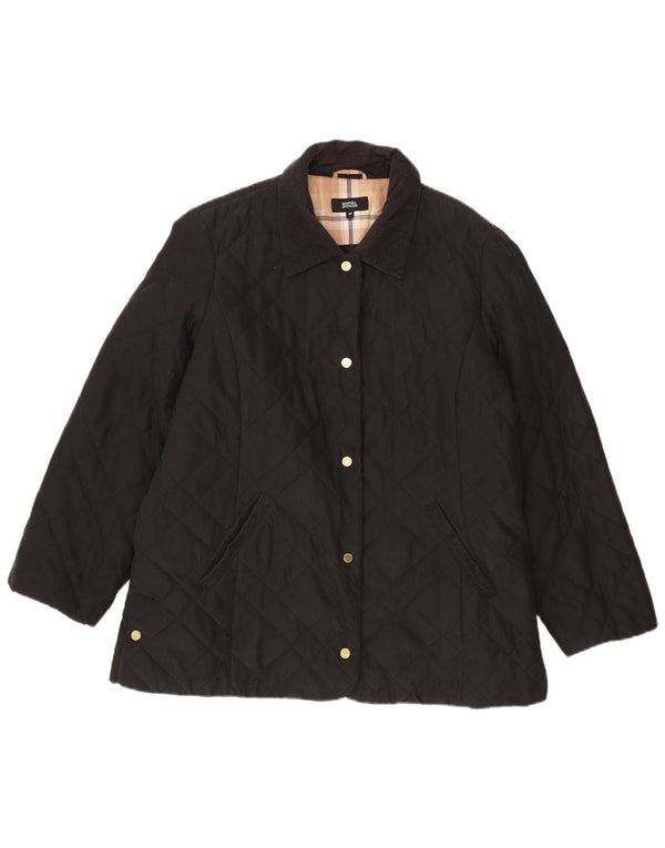Giacca trapuntata da donna Marks & Spencer UK 20 2XL poliestere nero
