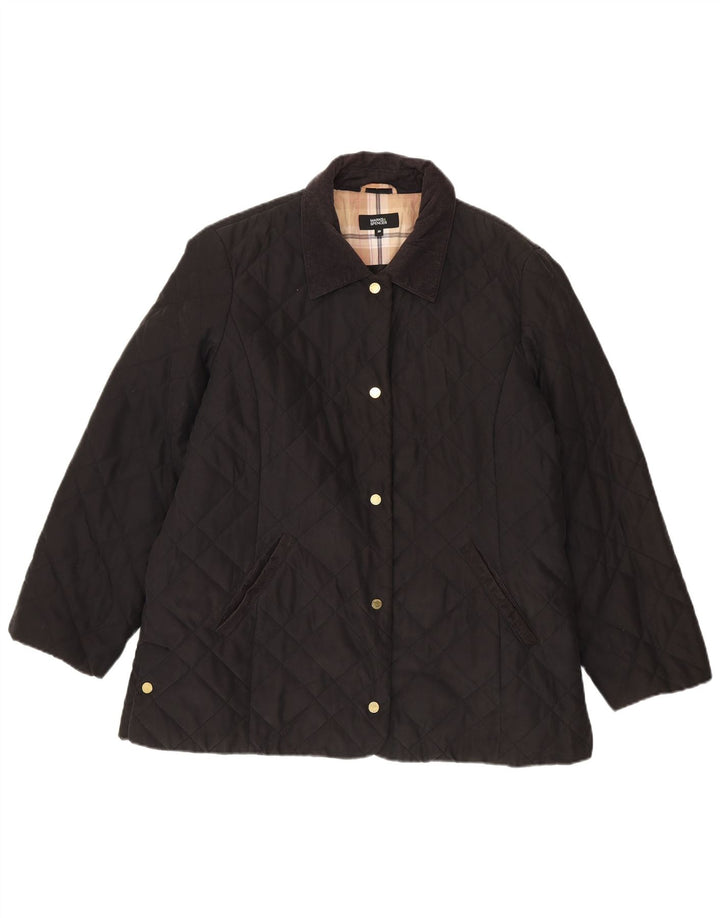 Giacca trapuntata da donna Marks & Spencer UK 20 2XL poliestere nero