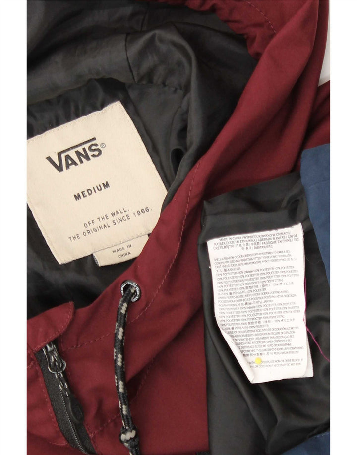 Giacca antipioggia da uomo con cappuccio Vans UK 38 color block bordeaux medio