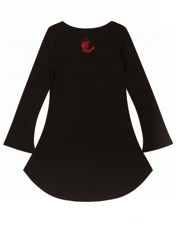 Desigual Abito da donna a maniche lunghe con grafica grafica UK 14 Grande floreale nero