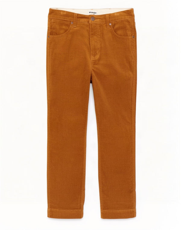 Pantaloni dritti da uomo in velluto a coste Wrangler W30 L27 cotone marrone