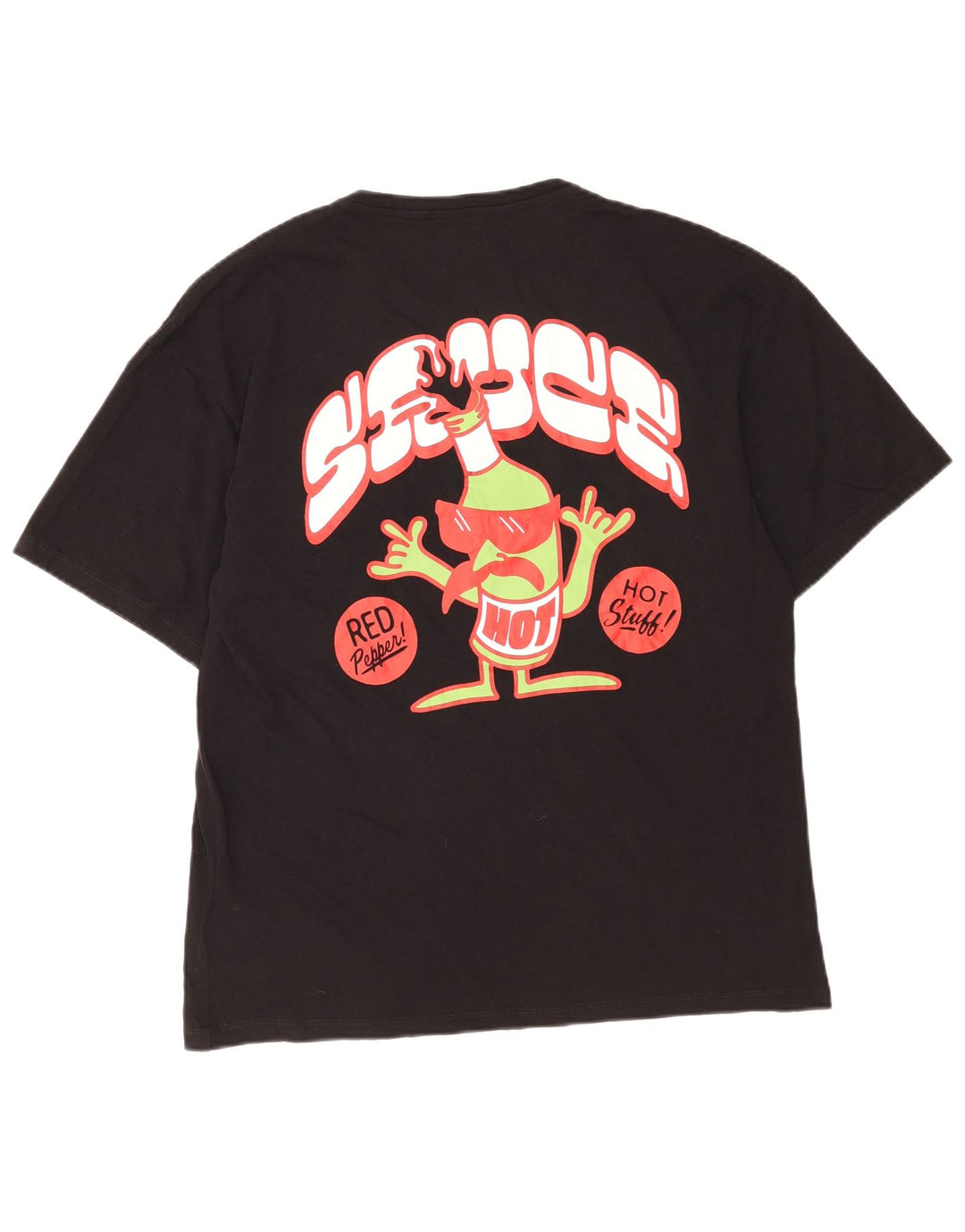 Jack & Jones T-shirt grafica da uomo grande nera