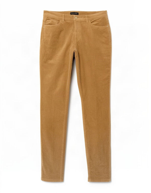 Pantaloni skinny in velluto a coste da donna Massimo Dutti EU 42 Large W32 L30 Beige