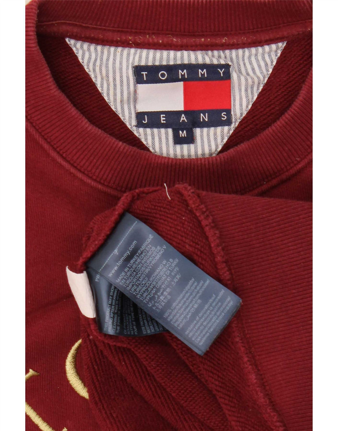 Felpa grafica da uomo Tommy Hilfiger Maglione cotone bordeaux medio