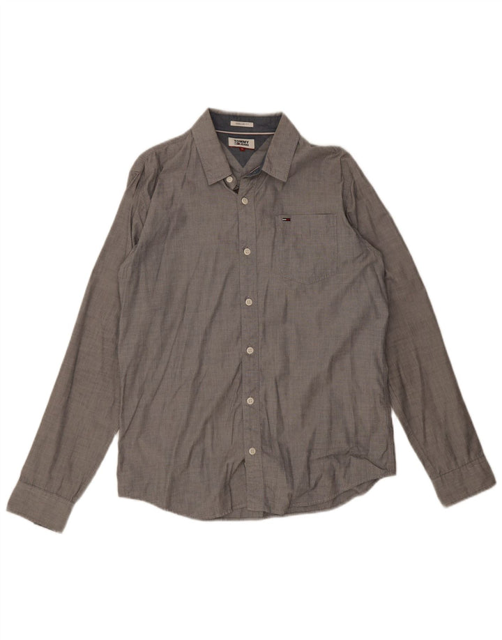 Camicia da uomo Regular Fit Tommy Hilfiger in cotone grigio medio