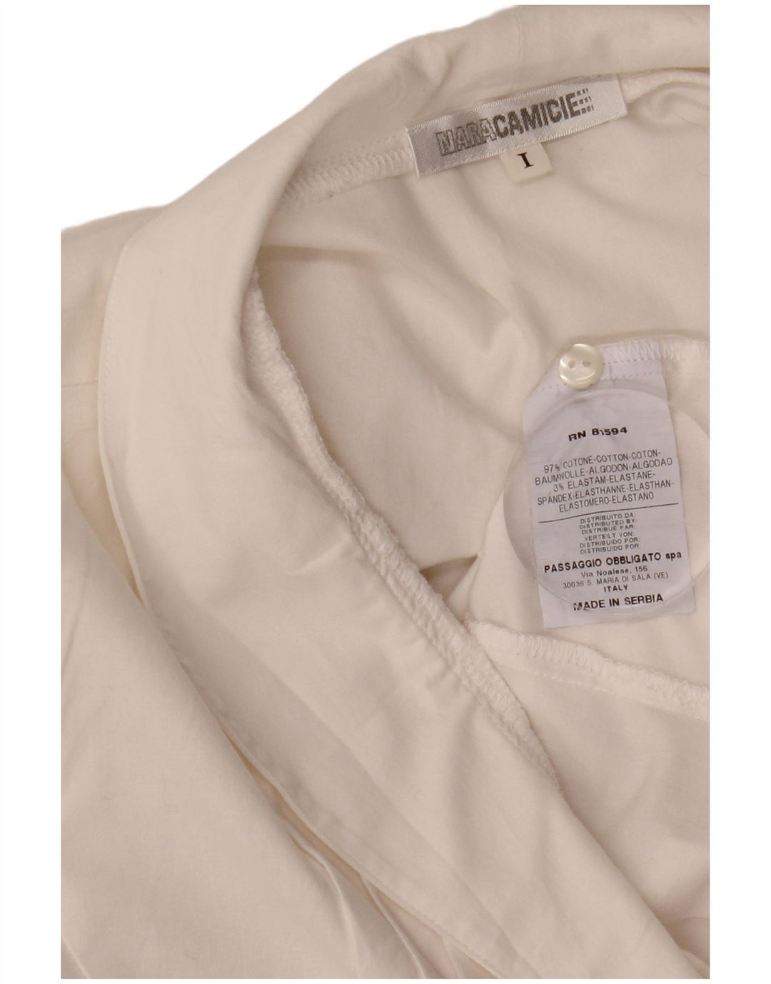 NARACAMICIE Camicia da smoking da donna UK 12 Cotone bianco medio