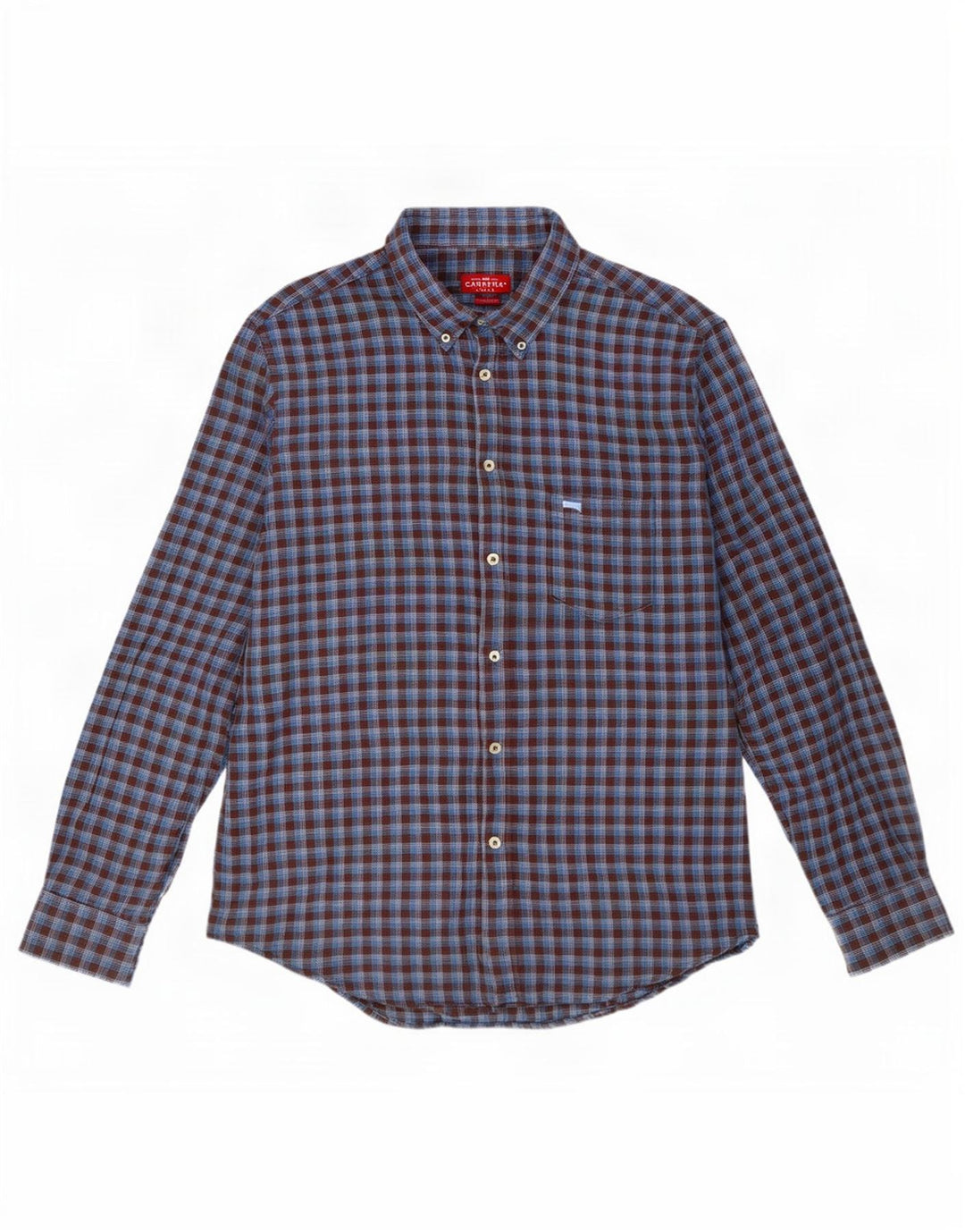 Camicia Carrera da uomo in flanella vestibilità regolare XL cotone a quadri blu