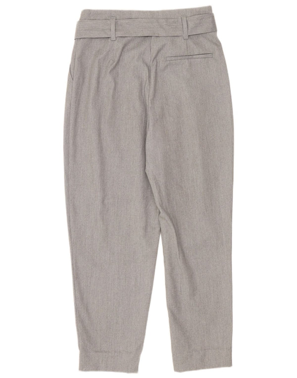 Zara Womens High Waist Pegged Casual Trousers XS W24 L23 Grey Polyester