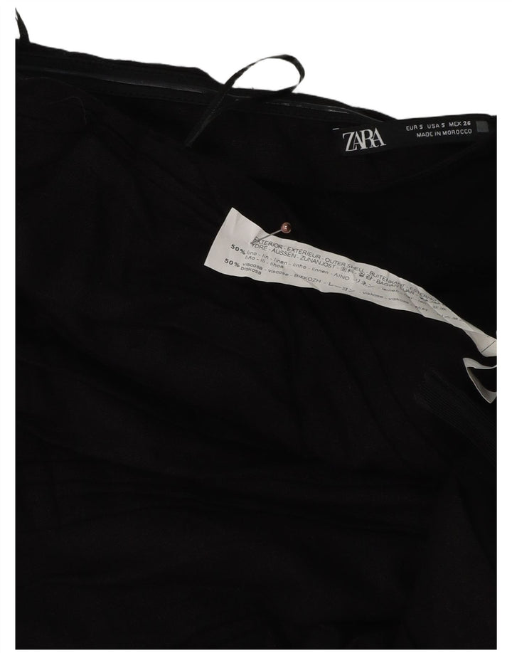 Mini abito senza spalline da donna Zara UK 8 piccolo lino nero