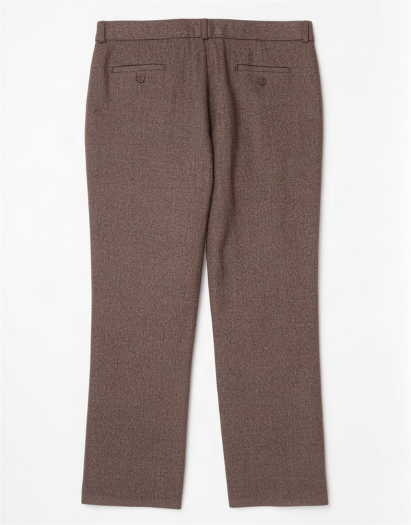 Pantaloni casual da donna Marks & Spencer UK 20 2XL W40 L28 Marrone a spina di pesce