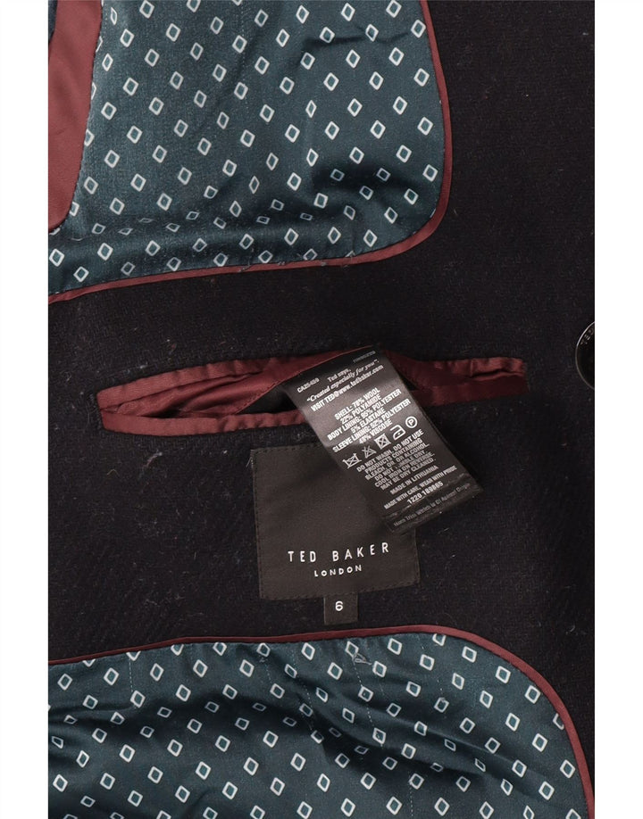 Cappotto da marinaio da uomo Ted Baker taglia 6 2XL lana nera