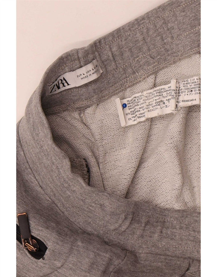 Pantaloncini sportivi da uomo Zara grandi in cotone chiazzato grigio