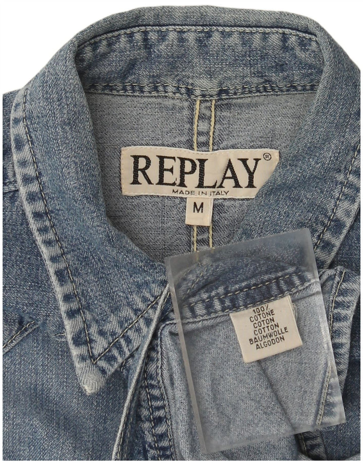 Camicia in denim da donna Replay UK 12 Cotone blu medio