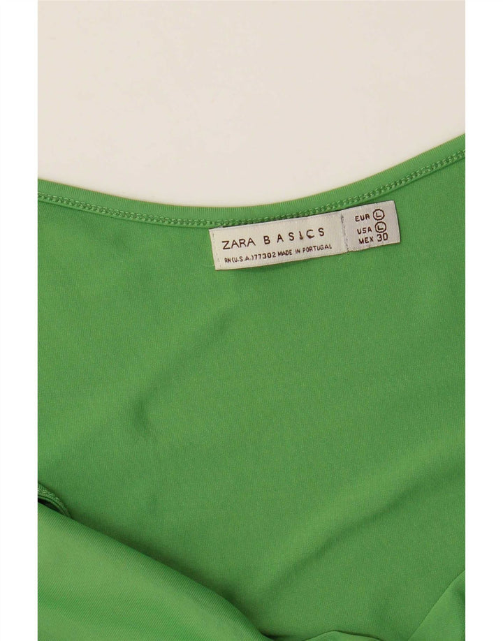 Top corto con canottiera corta da donna Zara UK 14 grande verde