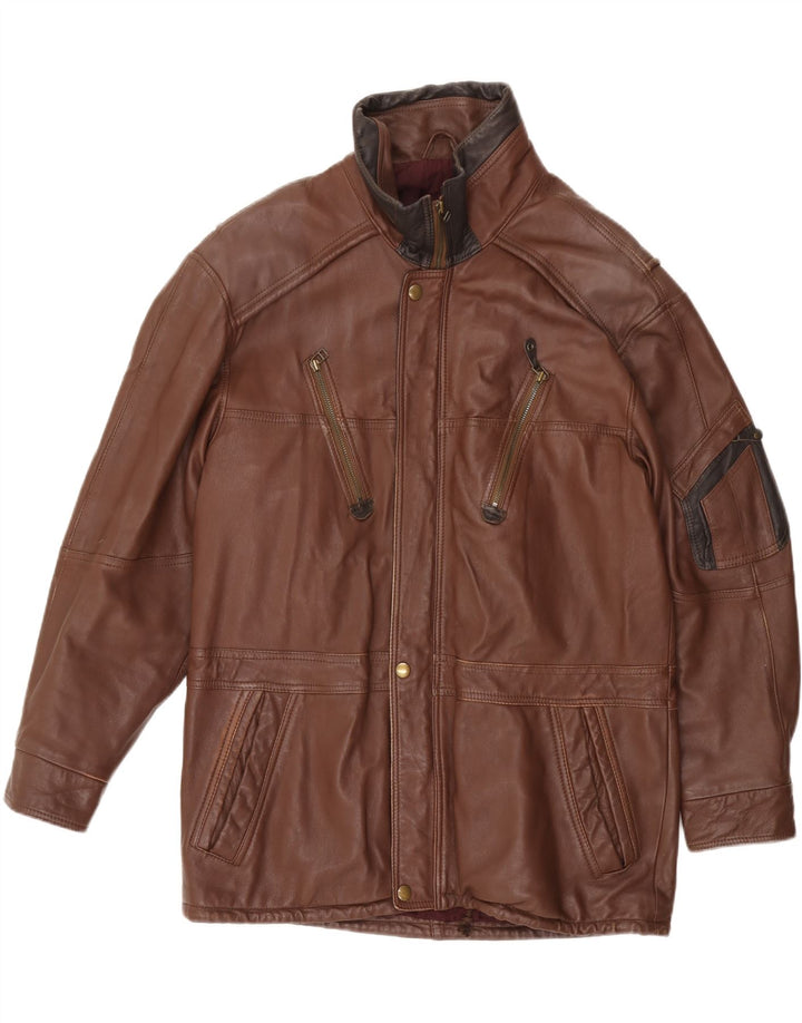 Giacca in pelle da uomo VINTAGE IT 50 Large in pelle marrone
