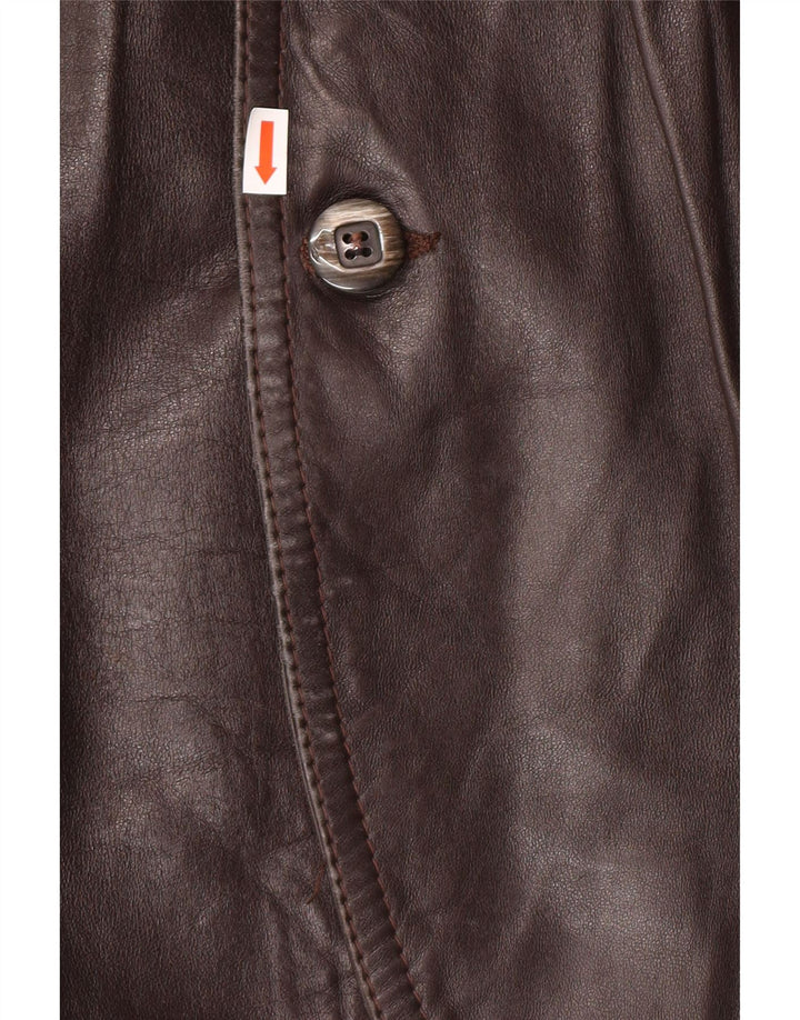VINTAGE Mens Leather Jacket UK 36 Small Brown