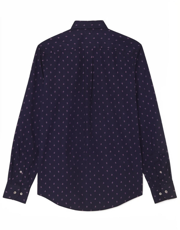 Camicia da uomo Tommy Hilfiger in cotone Paisley medio blu navy