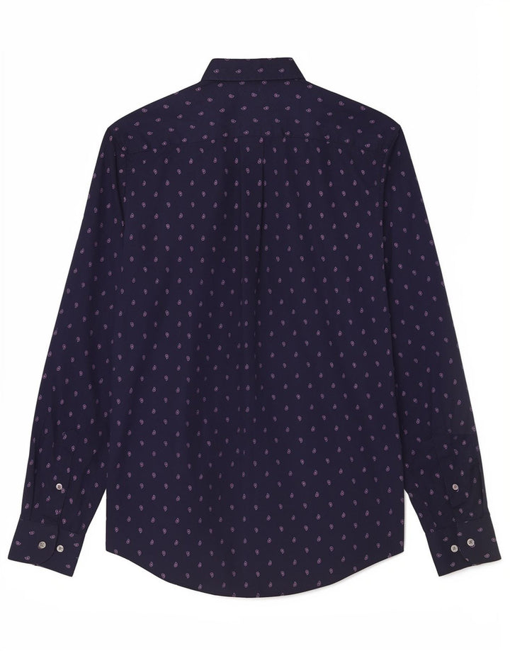 Camicia da uomo Tommy Hilfiger in cotone Paisley medio blu navy