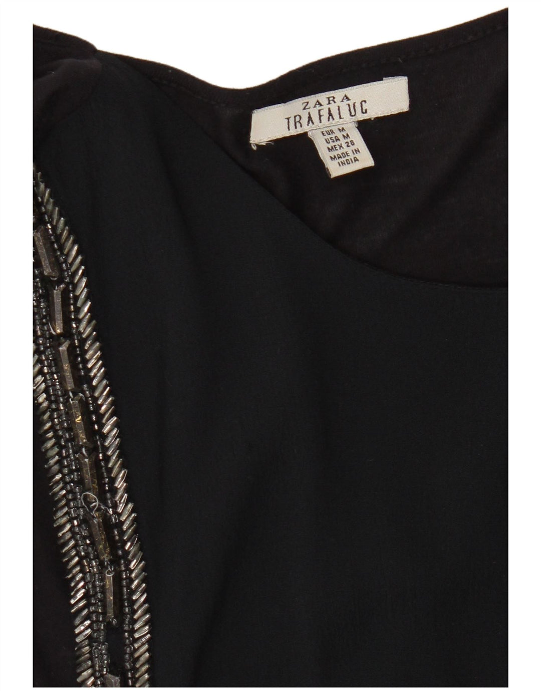 Top in camicetta senza maniche da donna Zara UK 12 medio nero
