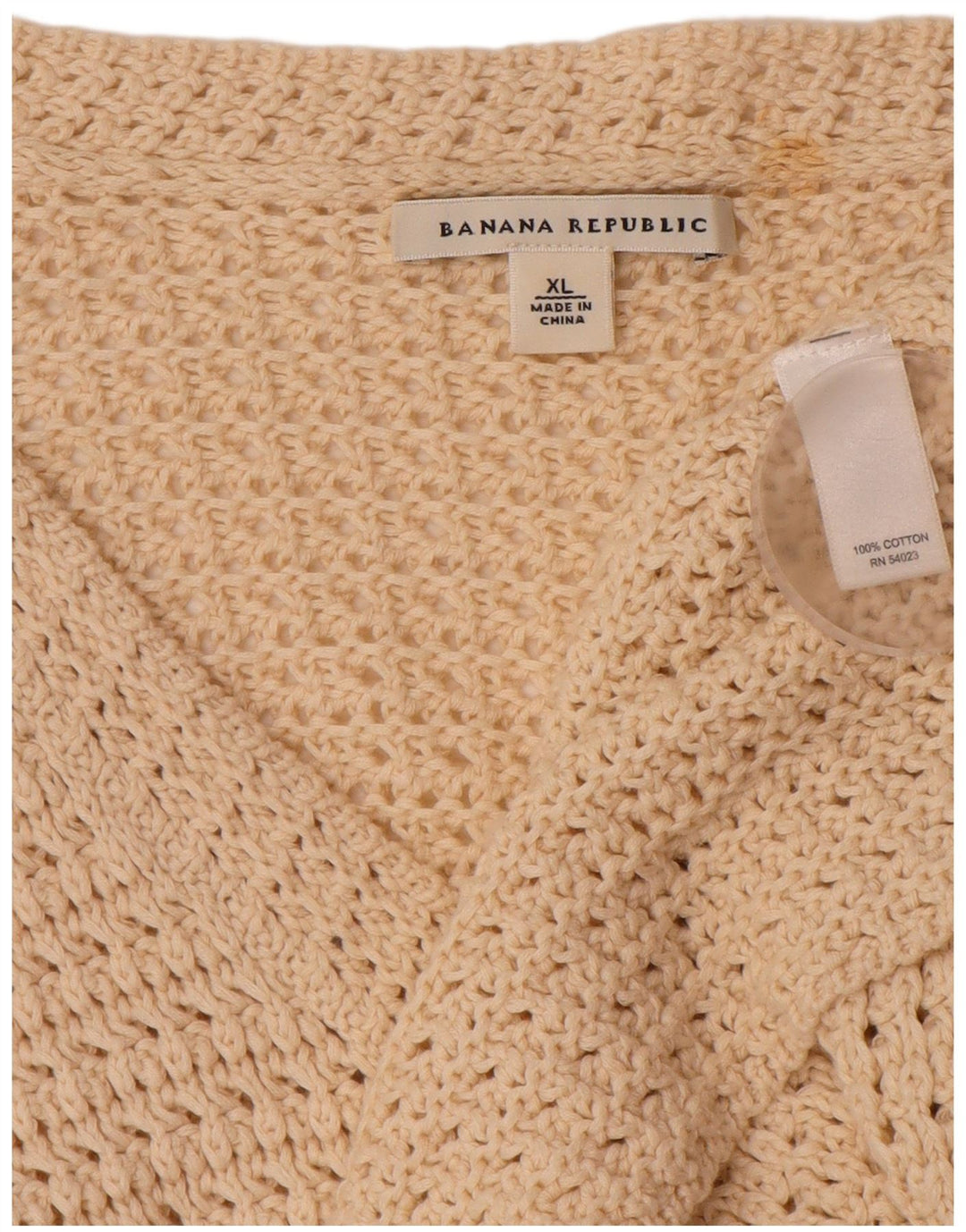 Maglione cardigan da donna BANANA REPUBLIC UK 18 XL Cotone beige