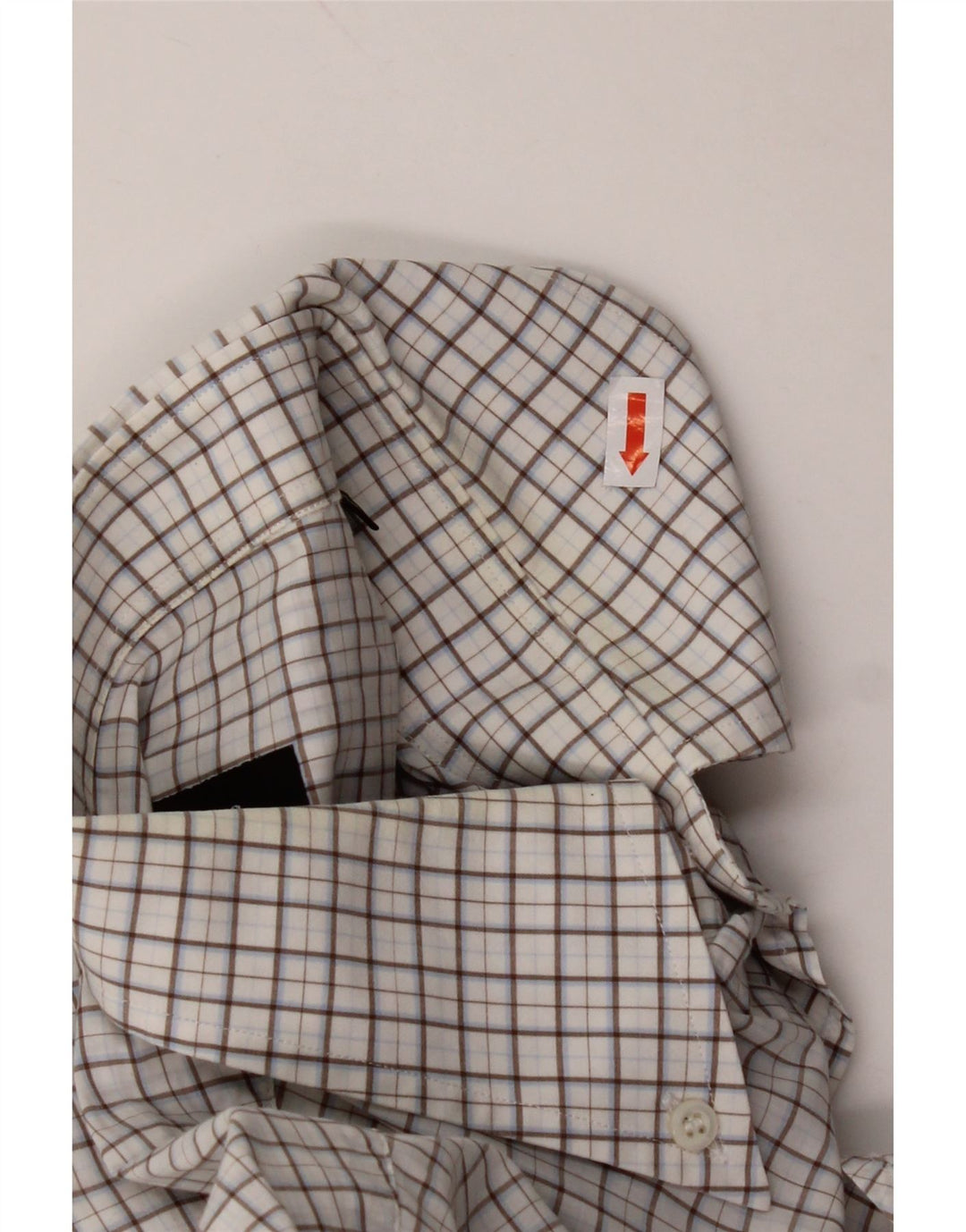 Camicia a maniche corte da uomo HUGO BOSS taglia 40 15 3/4 cotone medio a quadri bianco