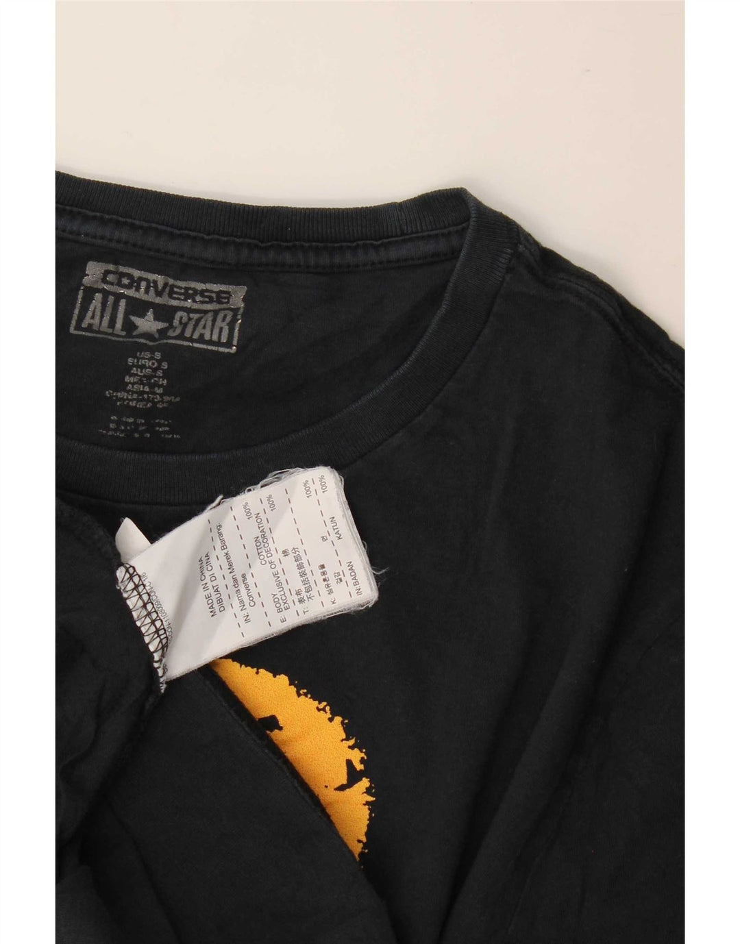 T-shirt grafica da donna Converse Top UK 10 piccola nera