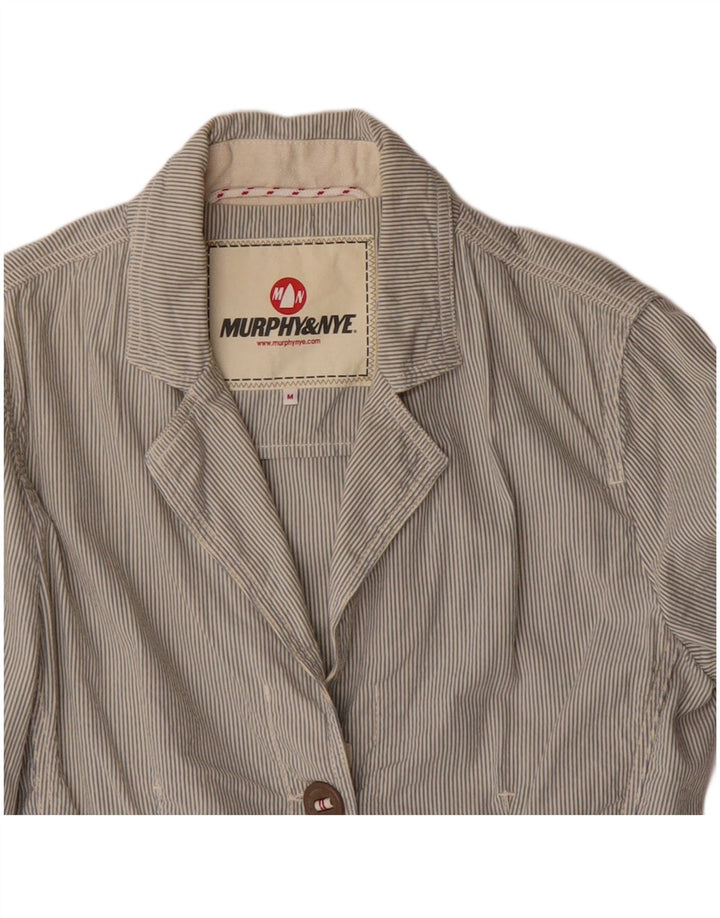 Giacca blazer a 2 bottoni da donna Murphy & Nye UK 14 gessato grigio medio