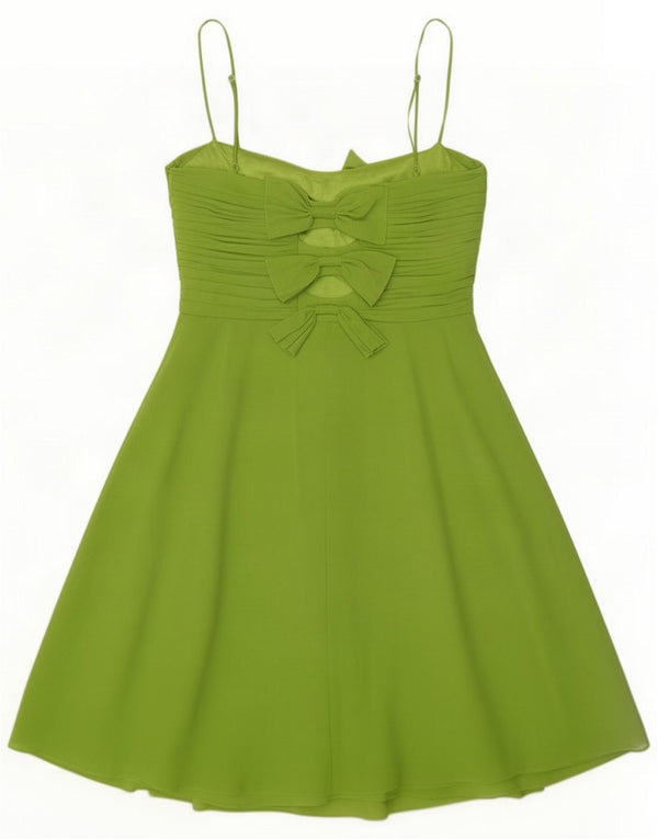 Karen Millen Womens Sundress UK 10 Small Green Silk