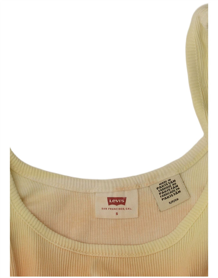 Canotta corta da donna LEVI'S UK 8 piccola a righe gialle