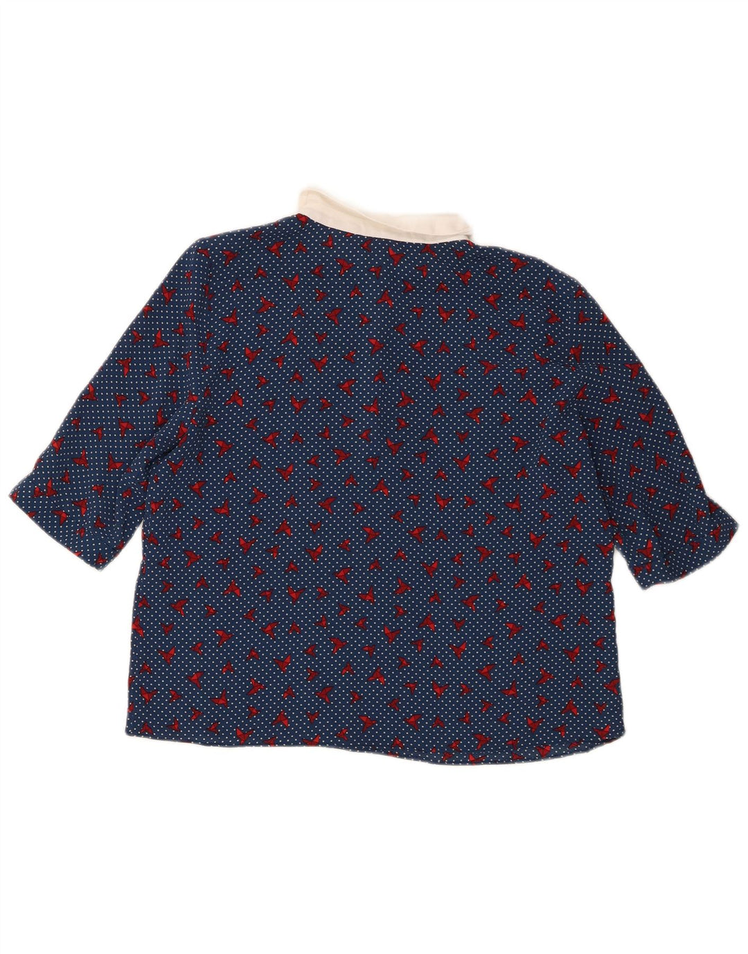 Top Zara Trafaluc da donna in camicetta UK 14 Poliestere maculato blu medio