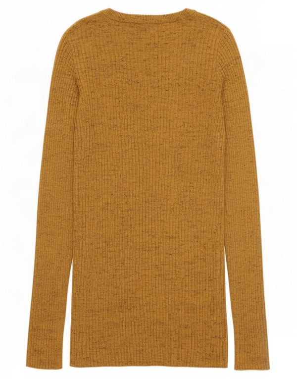 Abito maglione a maniche lunghe da donna Zara UK 12 giallo medio screziato