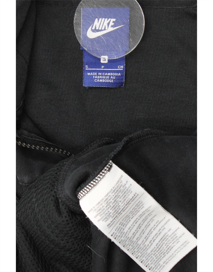 Felpa con cappuccio e zip Nike da uomo piccola in cotone nero