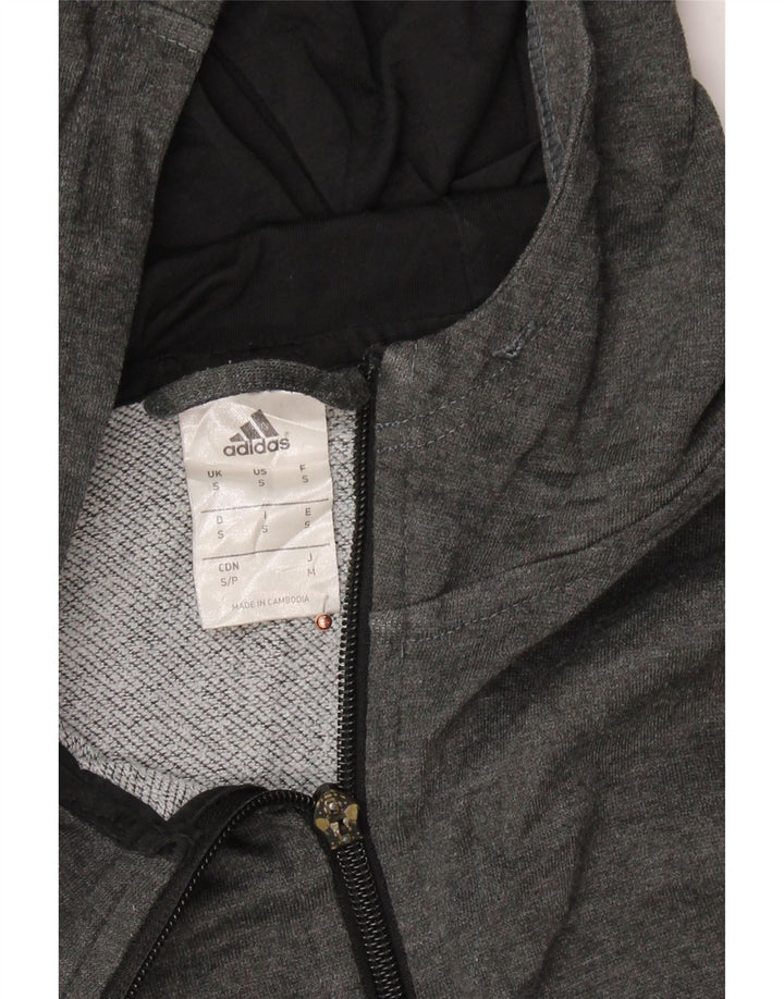 ADIDAS Mens Zip Hoodie Sweater Small Grey Colourblock Polyester Vintage Adidas and Second-Hand Adidas from Messina Hembry 
