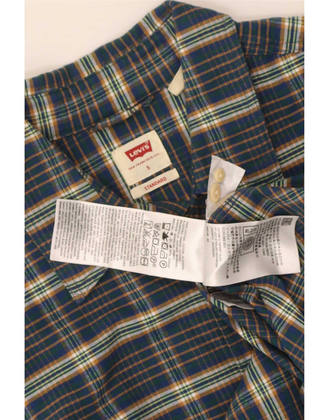 Camicia standard da uomo Levi's piccola in cotone a quadri blu navy