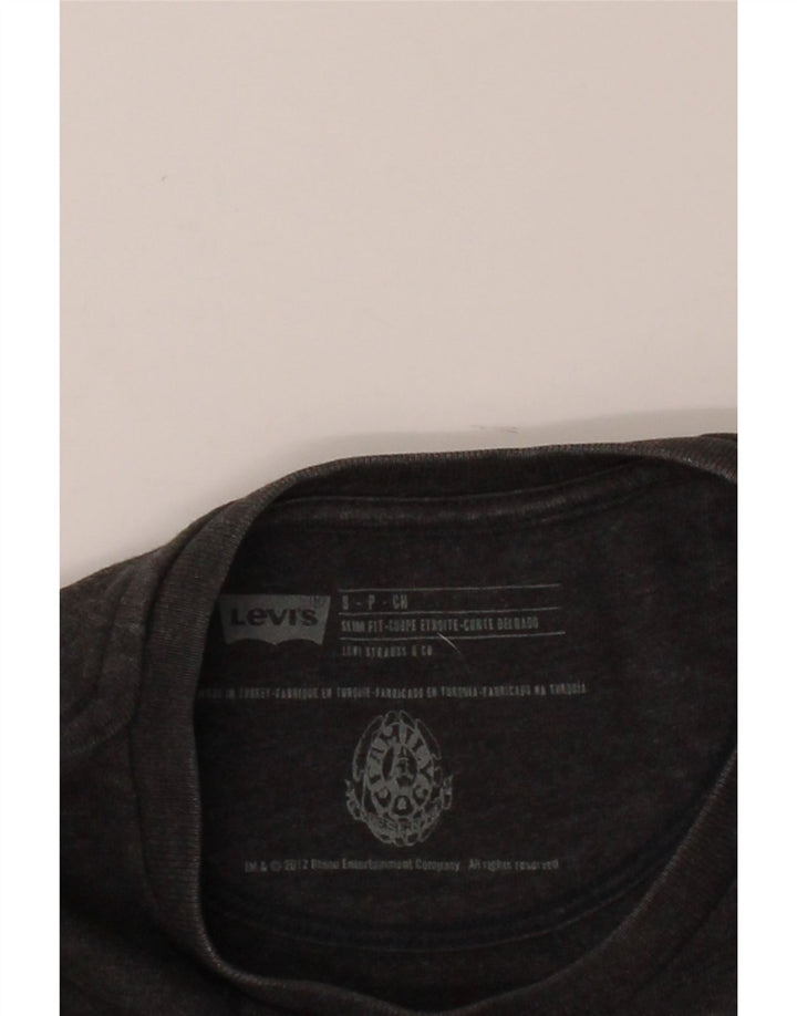 LEVI'S Mens Slim Fit Graphic T-Shirt Top Small Grey Cotton Vintage Levi's and Second-Hand Levi's from Messina Hembry 
