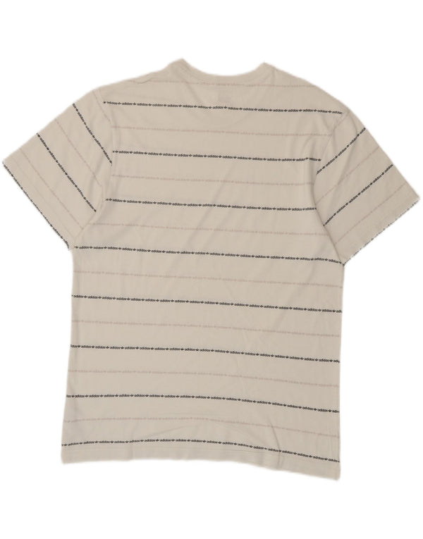 T-shirt grafica da uomo Adidas Top in cotone a righe bianche grandi
