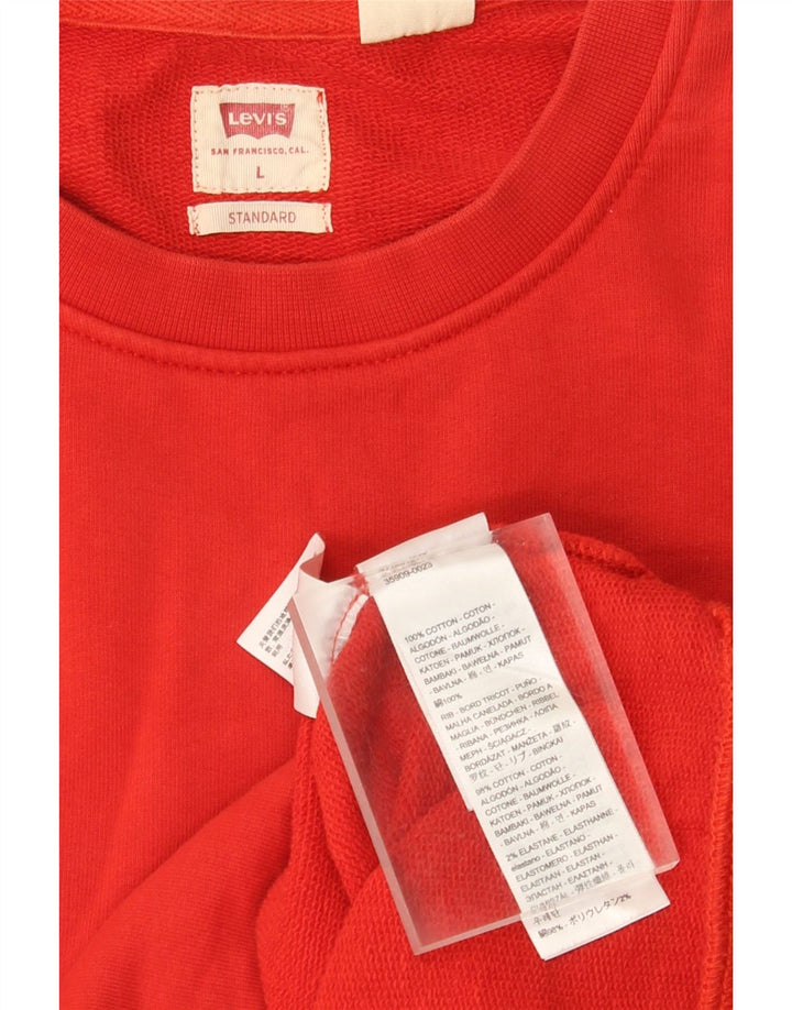 Levi's Uomo Standard Felpa Maglione Grande Cotone Rosso